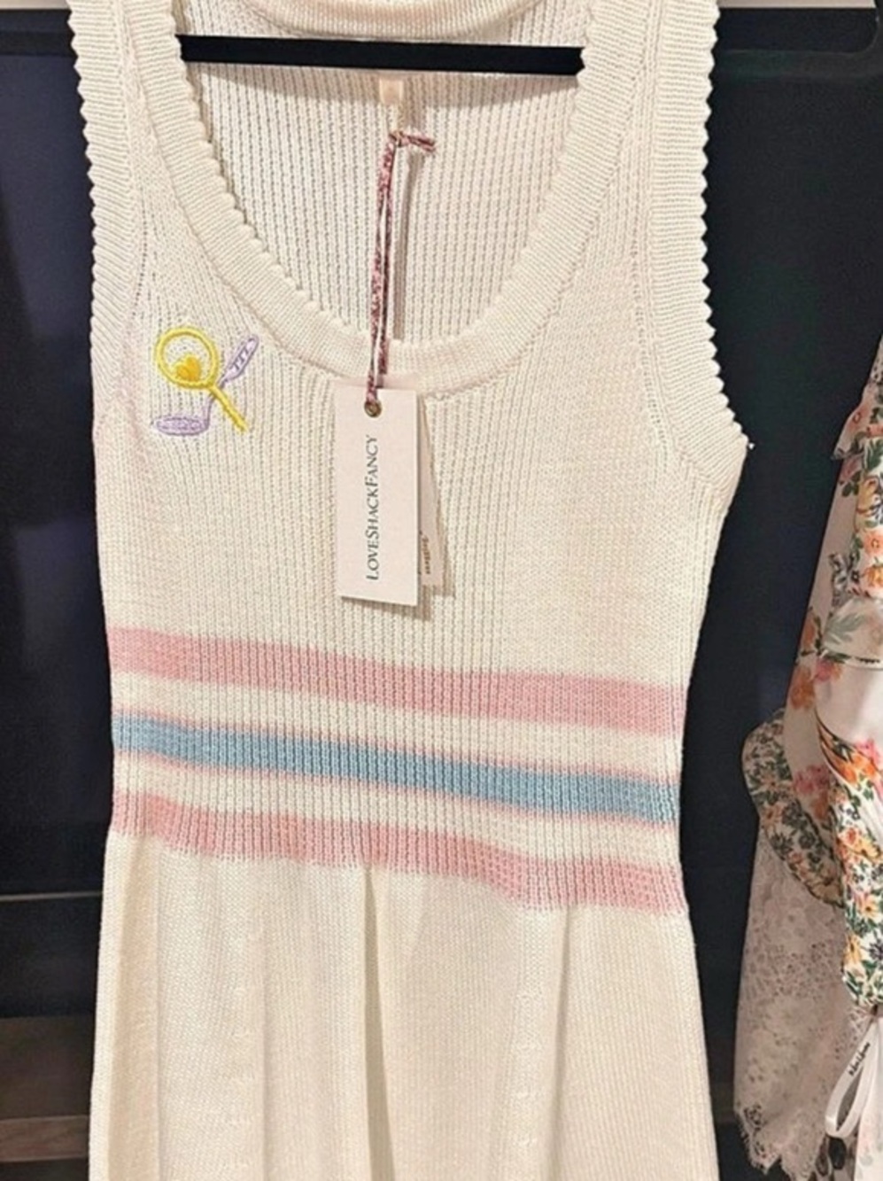 Love Shack Fancy Knit Color Block Mini Dress NWT